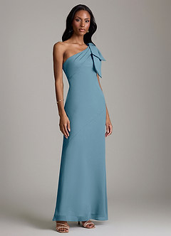 Azazie Yuanna Bridesmaid Dresses Bermuda Mermaid One Shoulder Chiffon Dress image4