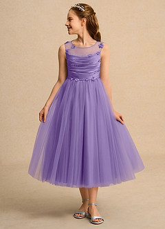 Azazie Snowball Girl Flower Girl Klänningar Klä Balklänning i Tyll Plisserad image3