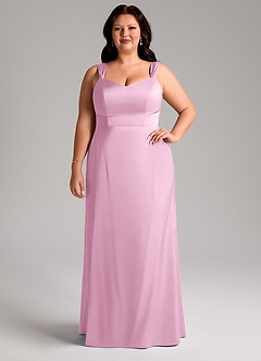Azazie Denice Brudtärnklänningar Klänning av Tubklänning i Stretch Satin Plisserad Godisrosa image6