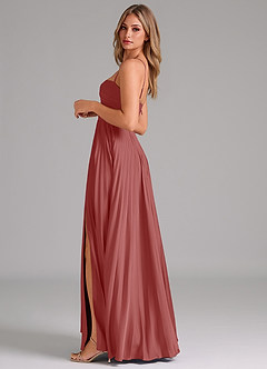 Azazie Akiko Bridesmaid Dresses Antique Rose A-Line Sweetheart Neckline Stretch Satin Dress image7