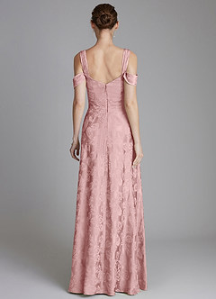 Azazie Emoria Bridesmaid Dresses Rose Jacquard A-Line Off the Shoulder Jacquard Dress image2