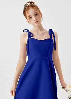 Azazie Rosey Junior Royal Blue A-Line Sweetheart Neckline Stretch Crepe Dress image7