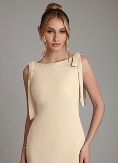 Azazie Luddie Abiti da Damigella Abito Sirena in Chiffon Fiocco Champagne image3