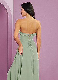 Barbie ♥ Azazie Bridesmaid Dresses Dusty Sage A-Line Sweetheart Neckline Chiffon Dress image7