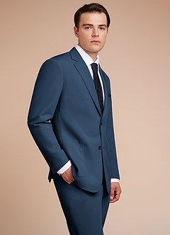 front Owen Dark Navy Lightweight Tailored Suit Jacket