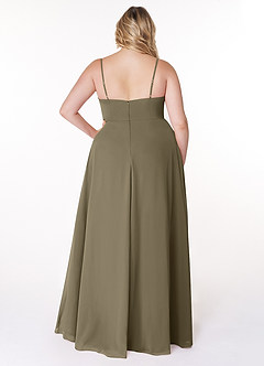 Azazie Moira Bridesmaid Dresses Willow Green A-Line Scoop Chiffon Dress image8