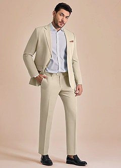 front James Tan Structured Stretch Suit