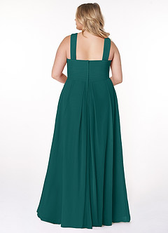 Azazie Kaleigh Bridesmaid Dresses Peacock A-Line Pleated Chiffon Dress image8