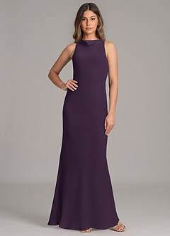 Azazie Allettie Brautjungfernkleider Meerjungfrau-Linie Chiffon Kleid Pflaume image1