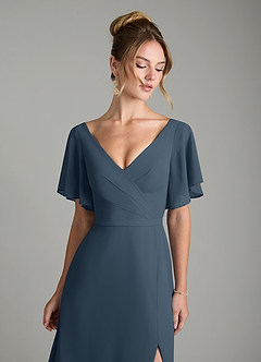 Azazie Ambrosia Bridesmaid Dresses Neptune A-Line Pleated Chiffon Dress image3