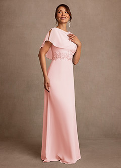 Azazie Frieda Mother of the Bride Dresses Blushing Pink A-Line Applique Chiffon Dress image4