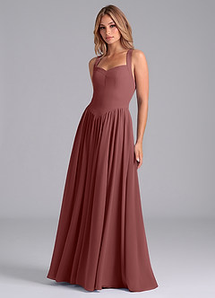 Azazie Francis Brautjungfernkleider A-Linie Korsett Chiffon Kleid Amethyst image5