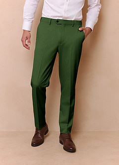 front James Olive Structured Stretch Dress Pants