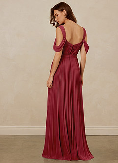 Christian Siriano Bridal for Azazie 1013 Bridesmaid Dresses Pomegranate A-Line Off the Shoulder Chiffon Dress image4