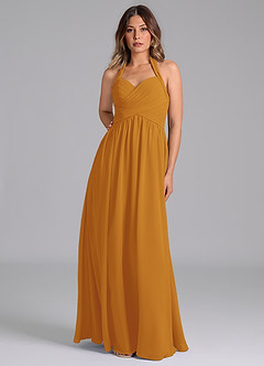 Azazie Darlyn Brudtärnklänningar Klänning av A-Linje i Chiffong Sweetheart halsringning Knäck image5