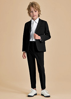 front Oliver Boys Black 2-Piece Suit