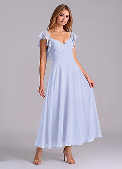 Azazie Leilani Bridesmaid Dresses Lavender A-Line Ruched Chiffon Dress image3