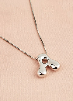 front Bubble Letter Pendant Necklace