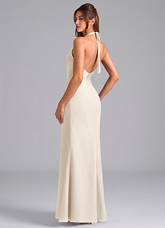 Azazie Valerie Bridesmaid Dresses White Alabaster Mermaid Pleated Chiffon Dress image5