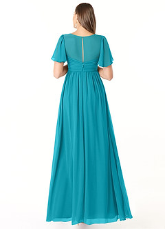 Azazie Verna Maternity Bridesmaid Dresses A-Line V-Neck Ruched Chiffon Floor-Length Dress image2