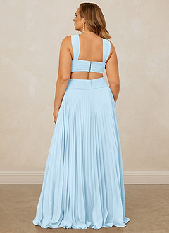 Christian Siriano Bridal for Azazie 1009 Brautjungfernkleider A-Linie Plissee Chiffon Kleid Himmelblau image15