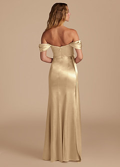 Azazie Amyra Bridesmaid Dresses Champagne Mermaid Sweetheart Neckline Metallic Satin Convertible Dress image6
