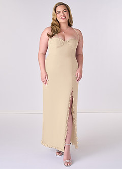Barbie ♥ Azazie Bridesmaid Dresses Champagne Sheath Corset Chiffon Dress image6