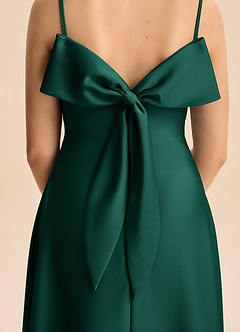 Azazie Isolde Junior Linia A Pofałdowany Satyna elastyczna Długość podłogi Młodsza druhna Sukienka image5