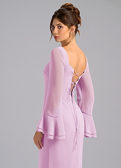 Azazie Leone Bridesmaid Dresses Candy Pink Mermaid Corset Chiffon Dress image2