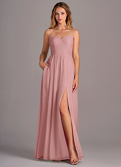 Azazie Joni Bridesmaid Dresses Dusty Rose A-Line Strapless Chiffon Convertible Dress image4
