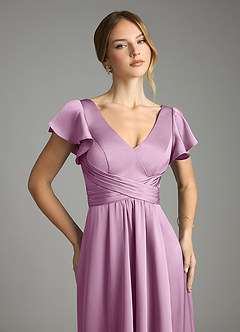 Azazie Omari Bridesmaid Dresses Wisteria A-Line Stretch Satin Dress image6
