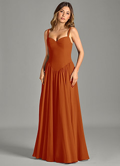 Azazie Evadina Suknie dla druhen Linia A Gorset Szyfon Do ziemi Sukienka image4