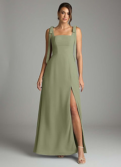 Azazie Debra Bridesmaid Dresses Pistachio A-Line with Pockets Chiffon Convertible Dress image7