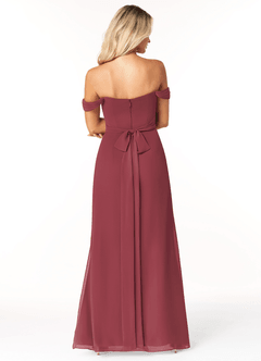 Azazie Joretta Bridesmaid Dresses Merlot A-Line Sweetheart Neckline Chiffon Convertible Dress image2