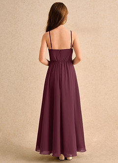 Azazie Twilight Dance Girls Formal Blumenmädchenkleider A-Linie Plissee Chiffon Kleid Cabernetrot image2