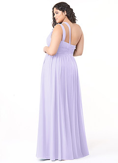 Azazie Molly Final Sale Lilac A-Line One Shoulder Chiffon Dress image10