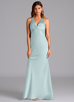 Azazie Hati Brudtärnklänningar Klä av Sjöjungfru i Stretch Satin Dimma image5