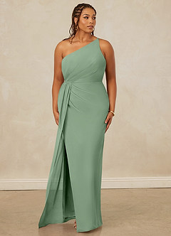 Christian Siriano Bridal for Azazie 1003 Bridesmaid Dresses Matcha Sheath One Shoulder Chiffon Dress image10