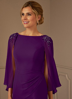 Azazie Carmela Mother of the Bride Dresses Grape Sheath Lace Chiffon Dress image9
