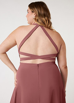 Azazie Clarice Bridesmaid Dresses Amethyst A-Line Halter Chiffon Dress image10
