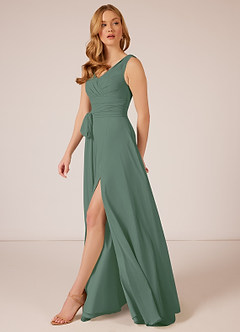 Azazie Bianca Bridesmaid Dresses A-Line Pleated Chiffon Floor-Length Dress image9