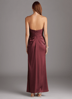 Azazie Lexie Final Sale Agave Sheath Strapless Stretch Satin Convertible Dress image3