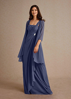 Azazie Clinton Mother of the Bride Dresses Stormy A-Line Pleated Mesh Dress image1