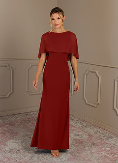Azazie Dion Mother of the Bride Dresses Terracotta Sheath Scoop Stretch Crepe Dress image3