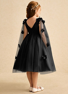 Azazie Staria Blumenmädchenkleider Ballkleid Gestreift Tüll Kleid Schwarz image9