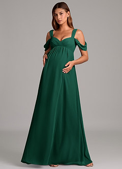 Azazie Rhea Abiti da damigella d'onore premaman Abito A-Line Plissettato Chiffon Floor-Length image4
