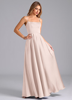 Azazie Elita Brautjungfernkleider A-Linie Plissee Stretch-Satin Kleid Zartrosa image3