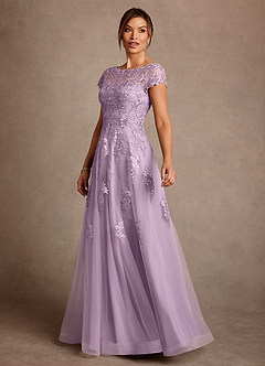 Azazie Jalinda Mother of the Bride Dresses Wisteria A-Line Lace Chiffon Dress image4
