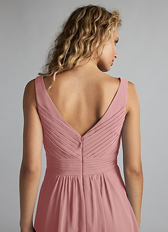 Azazie Grace Bridesmaid Dresses Dusty Rose A-Line Pleated Chiffon Dress image6