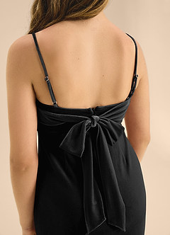 Azazie Mai Junior Black A-Line Sweetheart Neckline Velvet Dress image8